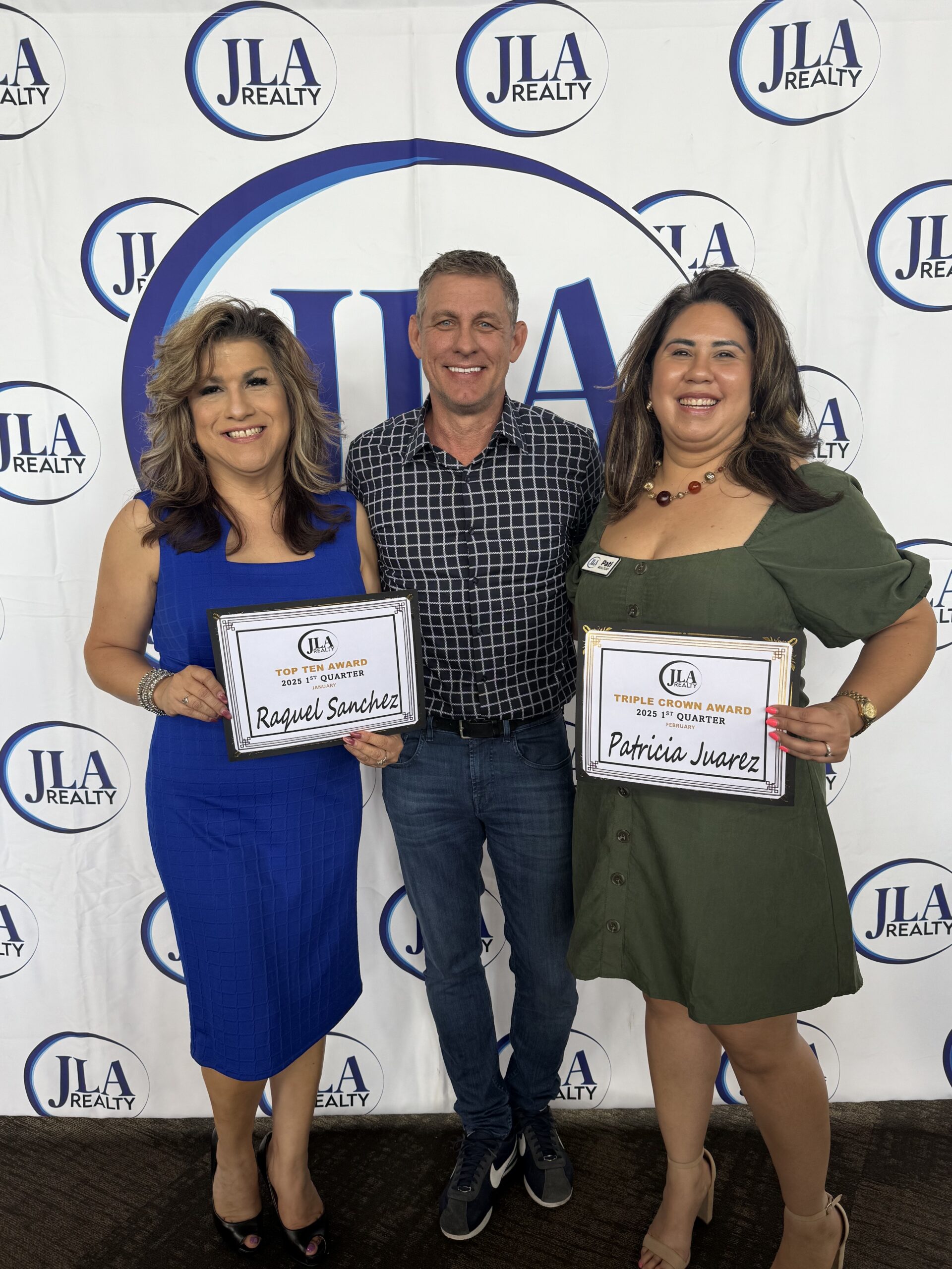 Raquel Sanchez and Pati Juarez at the JLA Realty Quarterly Awards Luncheon at Raffa's in Kingwood,, Texas. Raquel and Pati are with John Altic, Broker/Owner of JLA Realty. Raquel Sanchez and Pati Juarez at the JLA Realty Quarterly Awards Luncheon at Raffa's in Kingwood,, Texas. Raquel and Pati are with John Altic, Broker/Owner of JLA Realty.