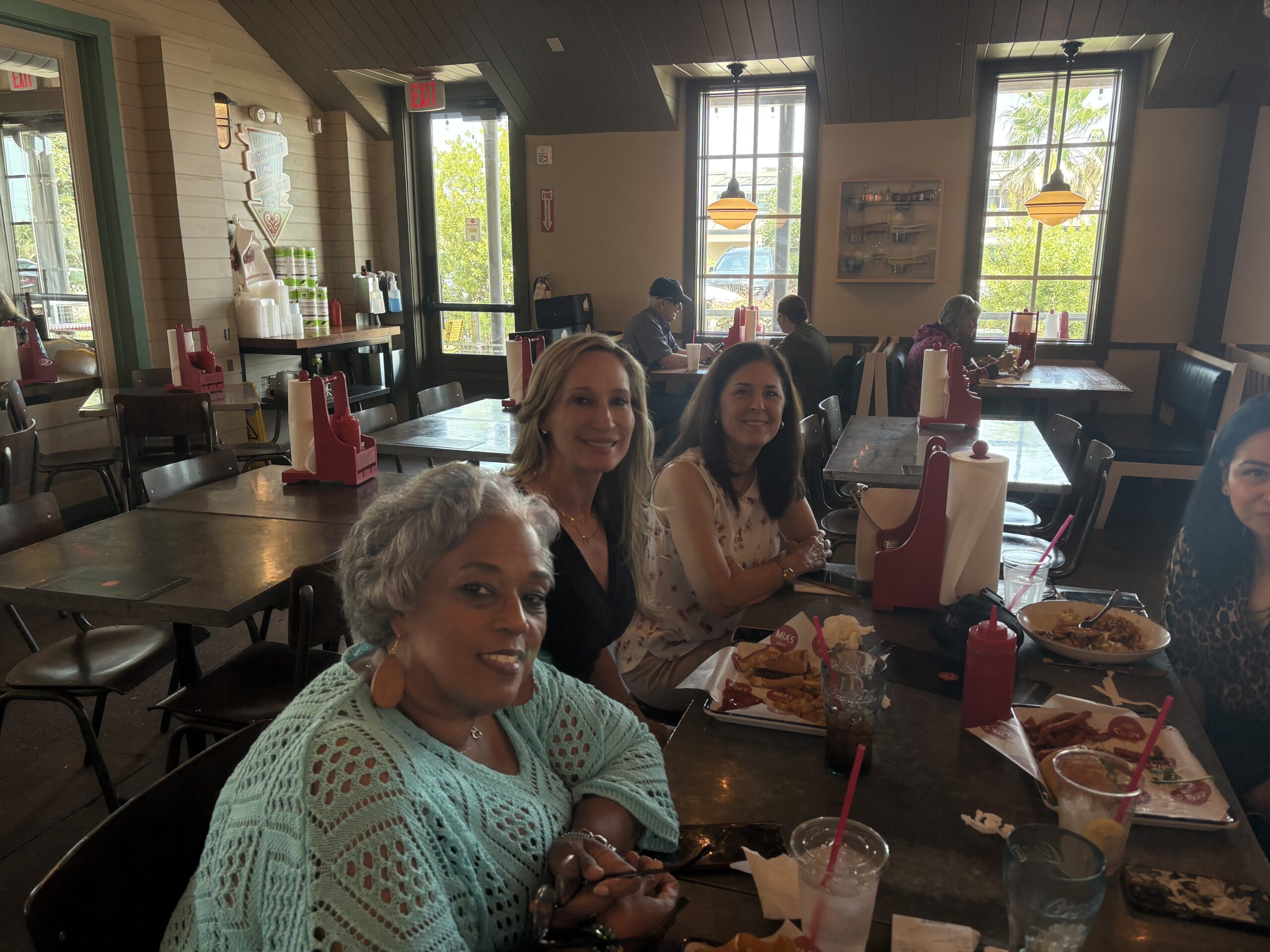 Jeanette Williams Davis and Melissa Brown and Kelly McCallister having lunch together at Mia s Table in The Woodlands Texas Red Hawk Property Team JLA Realty Jeanette Williams Davis and Melissa Brown and Kelly McCallister having lunch together at Mia s Table in The Woodlands Texas Red Hawk Property Team JLA Realty