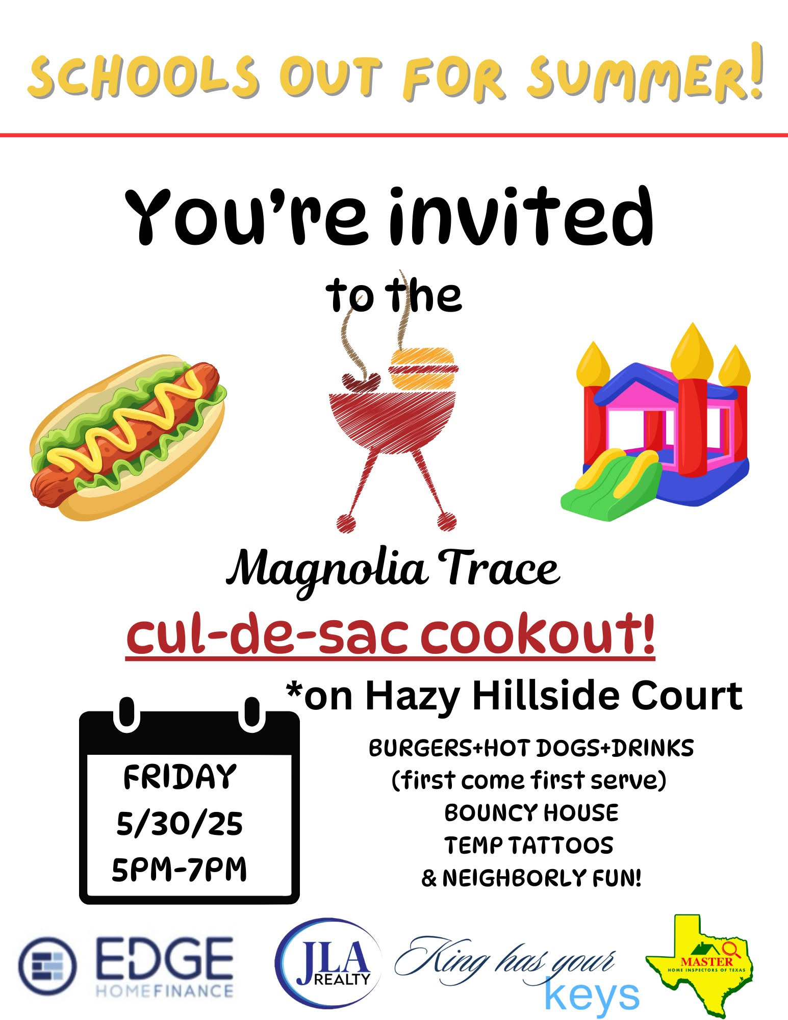 Magnolia Trace Kings Point Village Neighborhood Event on Friday May 30th 2025 hosted by Nicole King real estate agent with Red Hawk Property Team powered by JLA Realty Magnolia Trace Kings Point Village Neighborhood Event on Friday May 30th 2025 hosted by Nicole King real estate agent with Red Hawk Property Team powered by JLA Realty