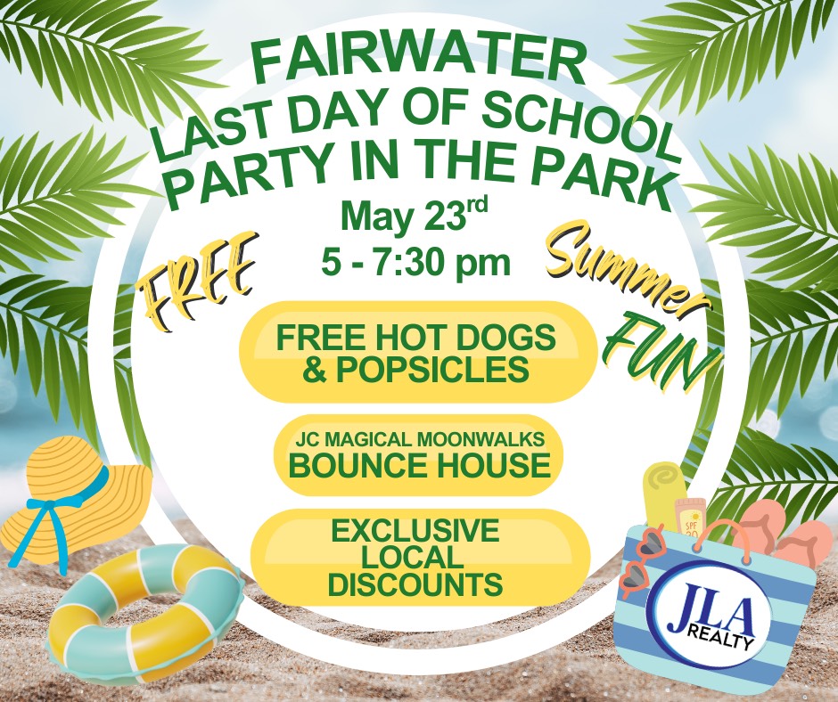 Fairwater Neighborhood in Montgomery Texas Kelly McCallister hosting the Last Day of School Party in the Park on May 23rd 5:00 pm - 7:30 pm. Kelly is a top REALTOR and member of the Red Hawk Property Team powered by JLA Realty Fairwater Neighborhood in Montgomery Texas Kelly McCallister hosting the Last Day of School Party in the Park on May 23rd 5:00 pm - 7:30 pm. Kelly is a top REALTOR and member of the Red Hawk Property Team powered by JLA Realty