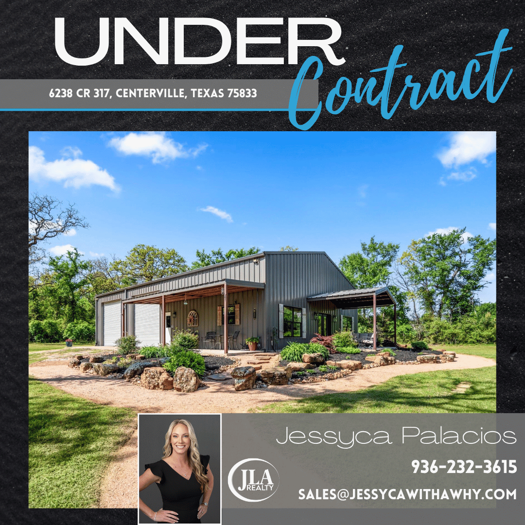 Jessyca Palacios Under Contract 6238 CR 317 Centerville Texas 75833 Leon County REALTOR and Member of Red Hawk Property Team powered by JLA Realty Jessyca Palacios Under Contract 6238 CR 317 Centerville Texas 75833 Leon County REALTOR and Member of Red Hawk Property Team powered by JLA Realty